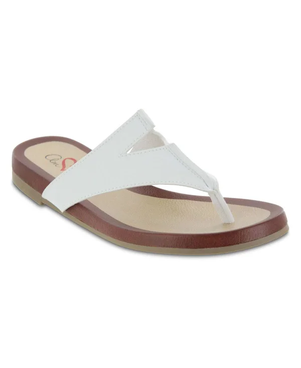 Mia Amore Patriciaa Sandal - Women's, White, Size 6, Sandals, Flat