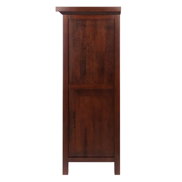 Winsome Vicenza 20-Bottle Wine Table with Glass Storage, Walnut