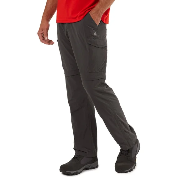 Craghoppers Mens NosiLife Convertible II Pants - 33R, Black Pepper