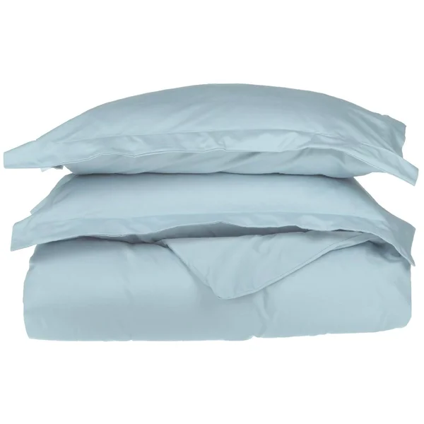 500 Thread Count 100% Cotton Solid 3-Piece Duvet Cover Set by Superior Ivory - Size: Full/Queen