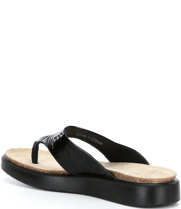 Ecco Corksphere Leather Thong Sandals - 37(6/6.5M)