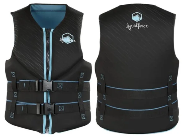 Liquid Force Women's Hinge Classic CGA Vest Black, Aqua-Medium