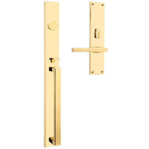 Baldwin 6977003RFD Estate Minneapolis Full Dummy Handleset for Right Handed Doors Polished Brass Lifetime Finish