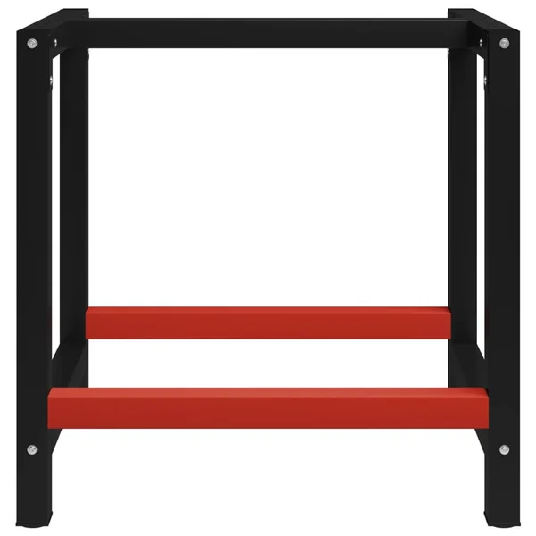 vidaXL Work Bench Frame Metal 68.9x22x22.4x22x31.1x22 Black and Red