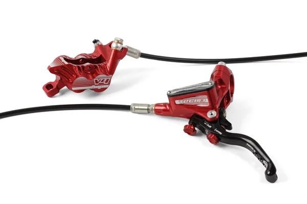 Hope Tech 3 V4 Disc Brake and Lever - Hydraulic, Post Mount Rear, Red