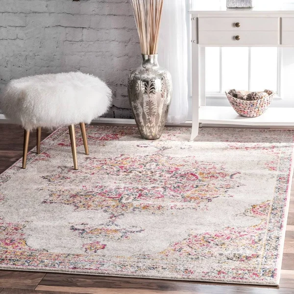 nuLOOM Leola Vintage Medallion Blue 4& x 6& Area Rug