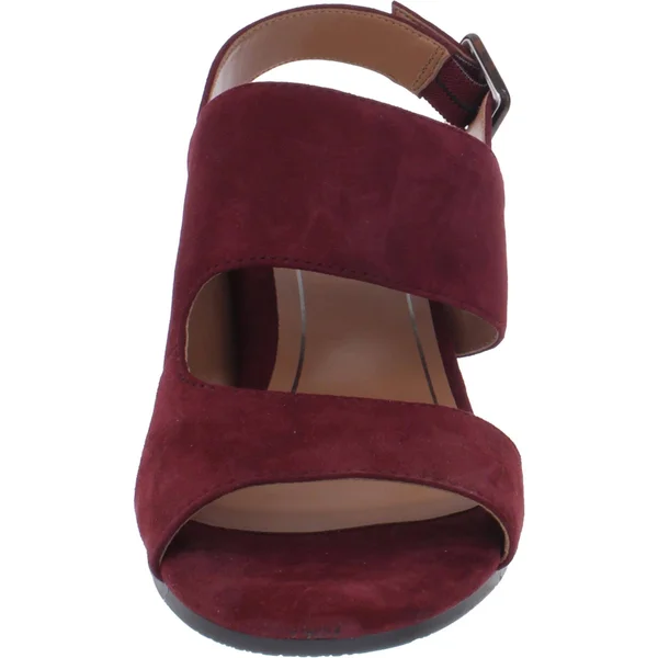 Vionic Bianca Womens Suede Ankle Strap Block Heels - Wine