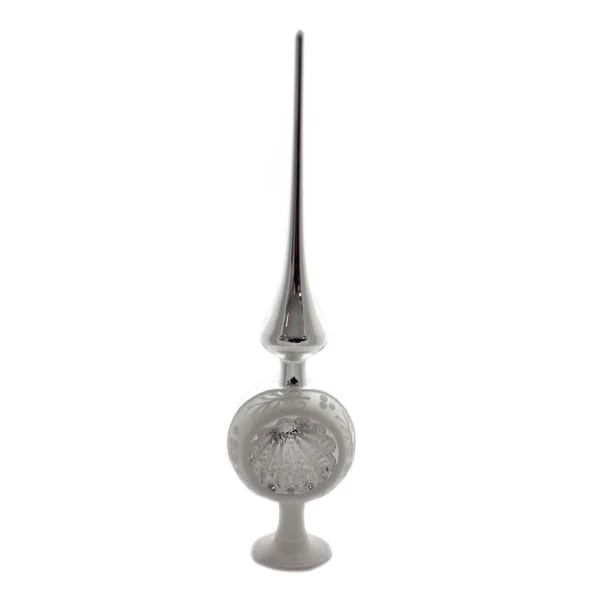 Inge Glas Silver Reflections Shiny Finial Tree Topper Free Standing 20191R032