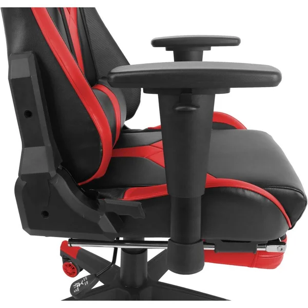 Lorell Foldable Footrest High-Back Gaming Chair, Red/Black