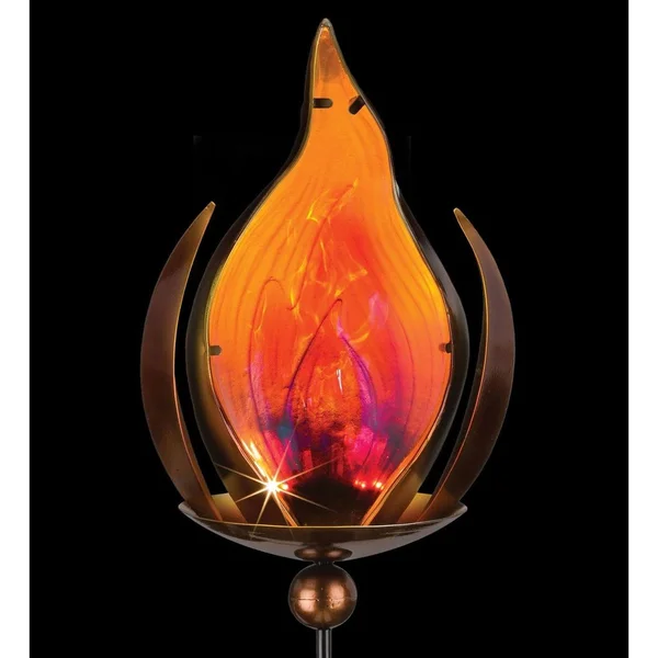 Bronze Blaze Solar Stake - Metal/Glass