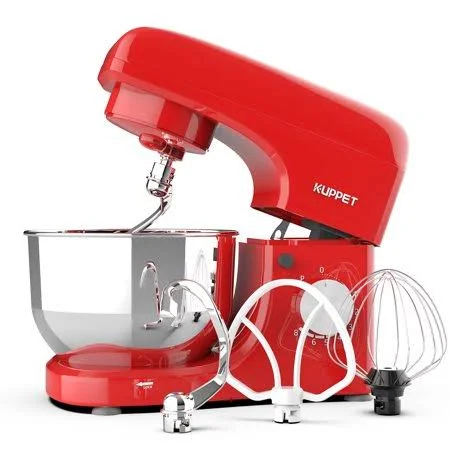 KUPPET Stand Mixer - 8-Speed Tilt-Head Electric Food Stand Mixer with Dough Hook, Wire Whip & Beater, Pouring SHIELD, 4.7qt S