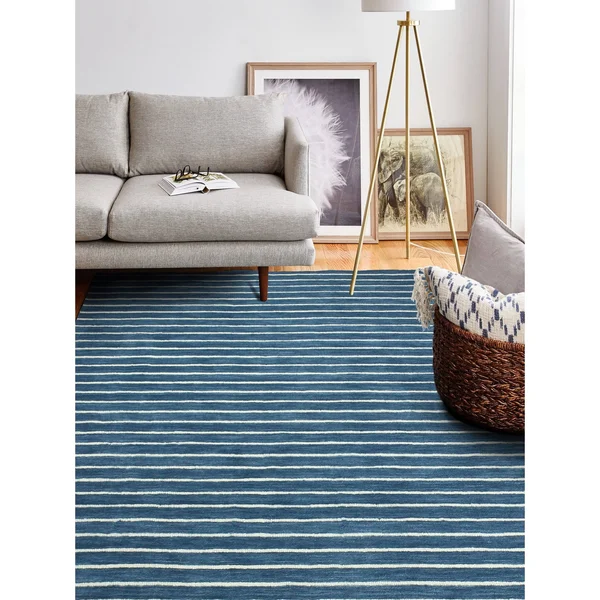 Bashian Contempo ALM71 Area Rug, 3&6x22 x 5&6x22 - Azure