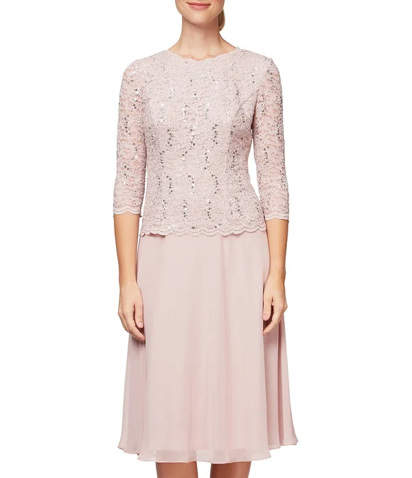 Alex Evenings Women's Dress Purple Size 14p Petite Sheath Sequin Lace