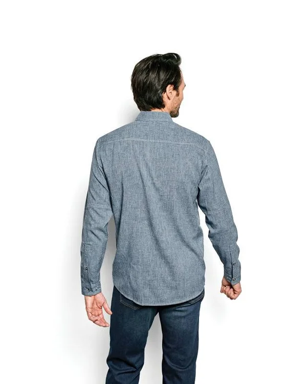 Orvis Men's Tech Chambray Work Shirt - Medium Blue, Large