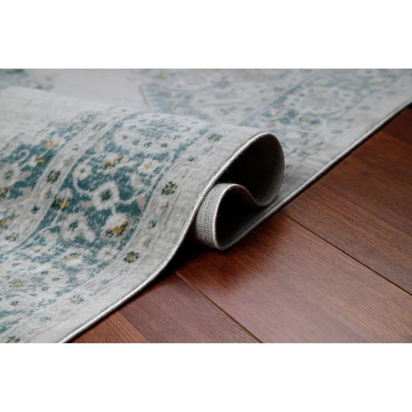 MDA Home Trendy Collection Gray/Blue Transitional Polyester Area Rug - 7'10'' x 10'6''
