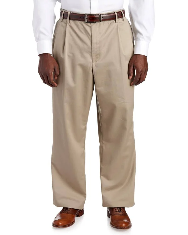 Big & Tall Izod Pleated Chino Pants - Khaki - 50x32