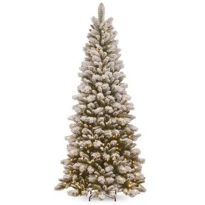 7.5& White Pine Trees Artificial Christmas Tree with 500 Incandescent Clear/White Lights with Stand The Holiday Aisle