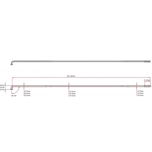 DT Swiss : Competition J Bend Spokes : Black : 254mm