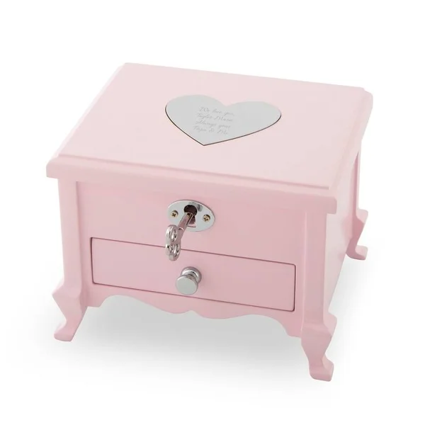 Personalized Girls Footed Pink Musical Jewelry Box, Zinc Alloy Plastic/Stone, Things Remembered