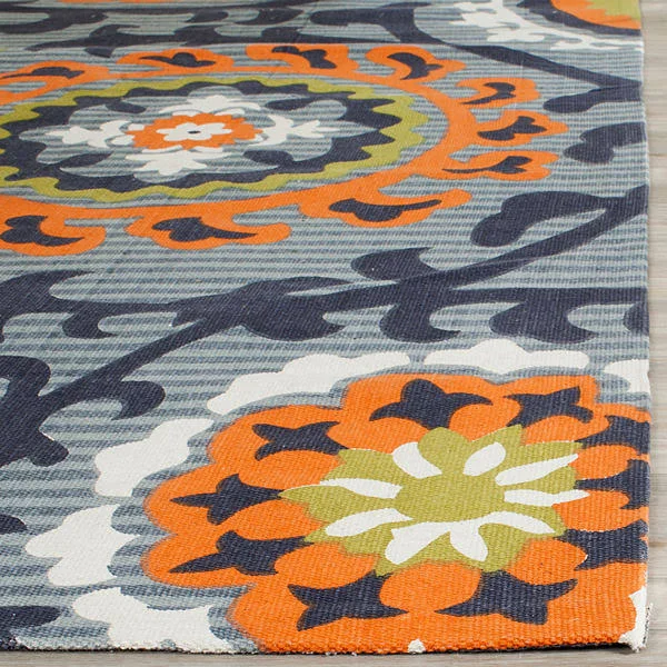 Safavieh Cedar Brook CDR130A 7&3x22 x 9&3x22 Blue - Orange Rug