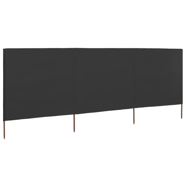 vidaXL 3-Panel Wind Screen Fabric 400X160 cm Anthracite - Multi