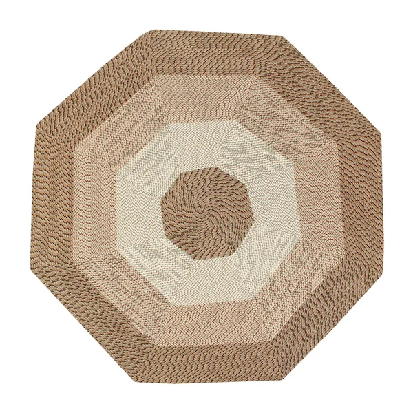 Better Trends Country Stripe Braid Collection Brown Stripe 24x22 x 68x22 x 68x22 L-Shape 100% Polypropylene Reversible Area Rug