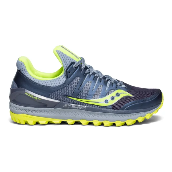 Saucony Women's Xodus ISO 3 Trail Running Shoe, Size: 12 B(M) US, Grey/Citron