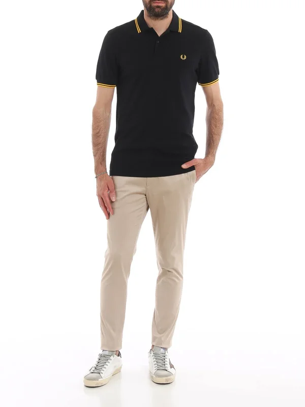 Fred Perry Black Cotton Pique Polo Shirt