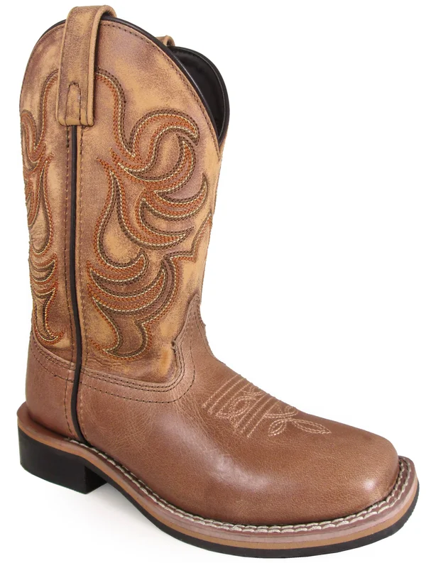 Smoky Mountain Boots Kid's Leroy Tan Leather Cowboy Boot