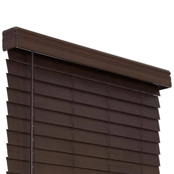 Allen + Roth 2.5-in Slat Width 23.5-in x 72-in Cordless Brown Faux Wood Room Darkening Horizontal Blinds, DFHSC2472-23.5