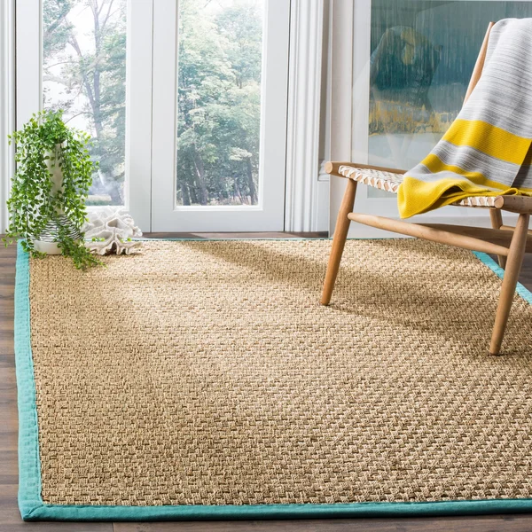 Safavieh Natural Fiber Natural & Teal 4& x 6& Rug