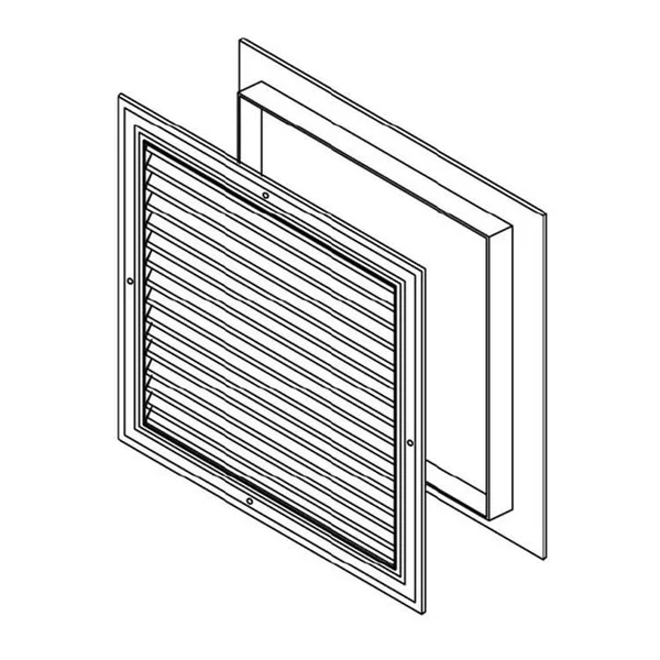 8x6 White TRANSFER Door Grille with Additional Loose Frame (Aluminum) - Shoemaker 4100
