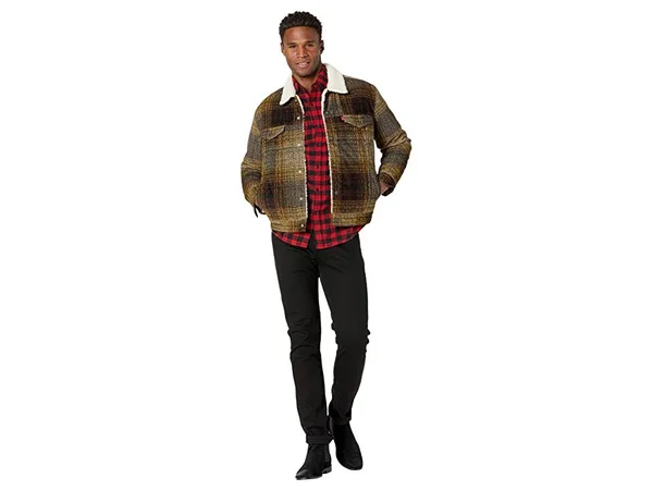 Levi&s Type III Sherpa Tinsel Plaid Trucker Jacket - 2XL