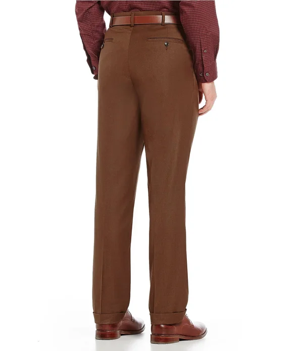 Roundtree Yorke TravelSmart Luxury Gabardine Ultimate Comfort Classic Fit Pleat Front Non-Iron Dress Pants - 40 34