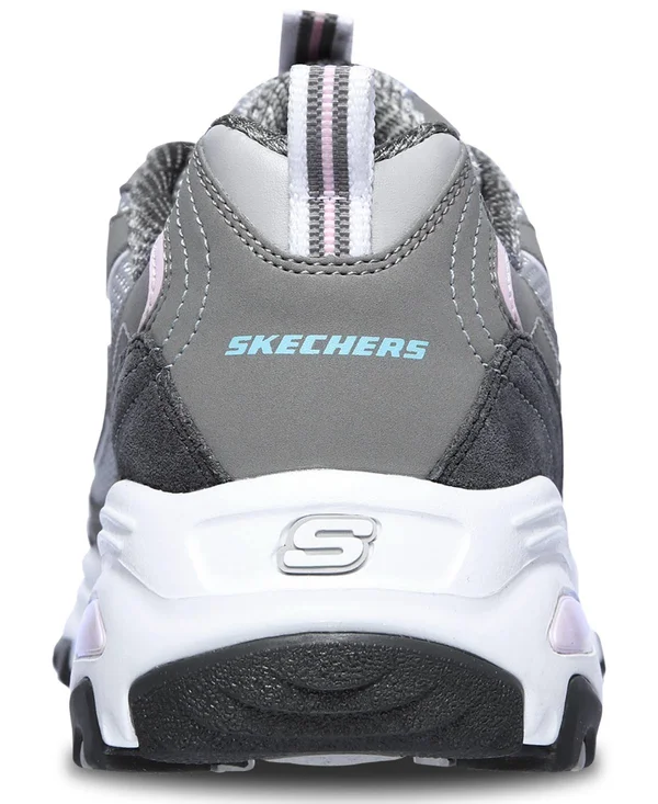 Skechers Women's D&Lites - New Journey Sneakers - Gray/Light Pink, 7.0