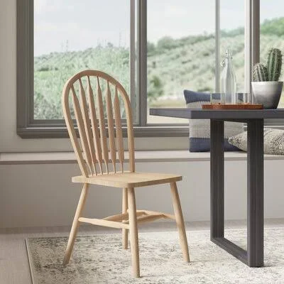 Lynn Arrowback Solid Wood Dining Chair Mistana