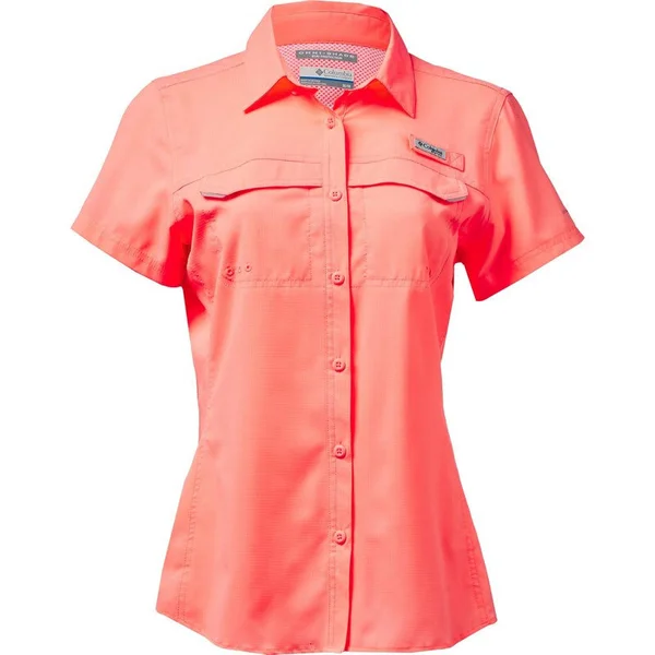 Columbia Sportswear Women's Lo Drag Short Sleeve Fishing Shirt Tiki Pink - Large - Women's Outdoor Short-Sleeve Tops at Academy S