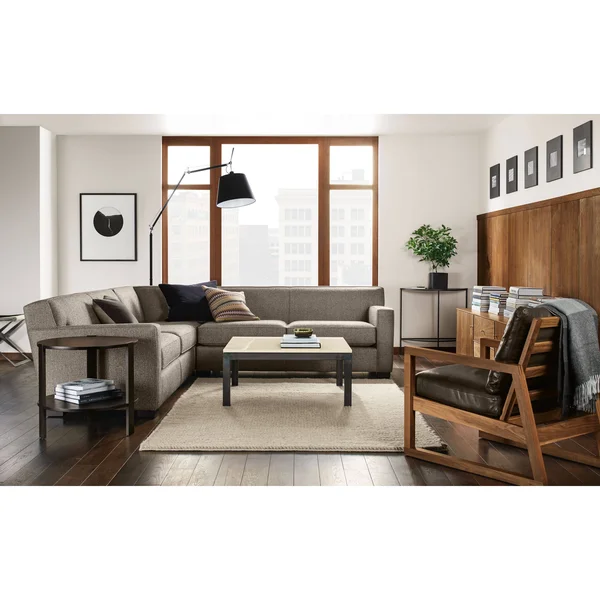 Room & Board, Modern Slim Half-Round Console Table 12D 36W 29h in Taupe Grey