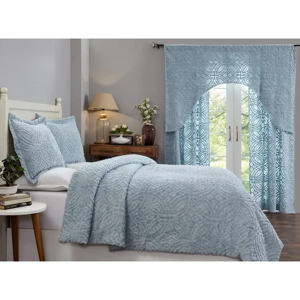 Better Trends Double Wedding Ring Collection Comforter Sets (2 or 3-Piece) Twin Blue