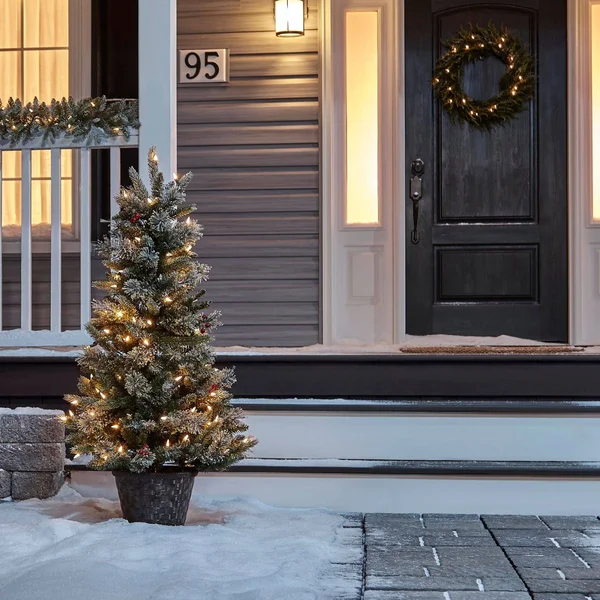 Noma 4-Foot Jackson Potted Christmas Tree - 80 Warm White LED Bulbs, 287 Pine Tips