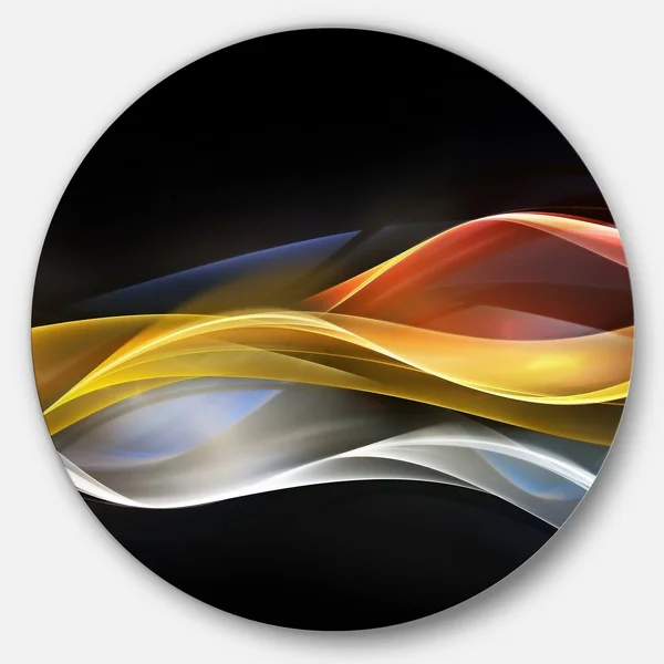 Design Art &3D Gold Silver Wave Design& Graphic Art Print on Metal