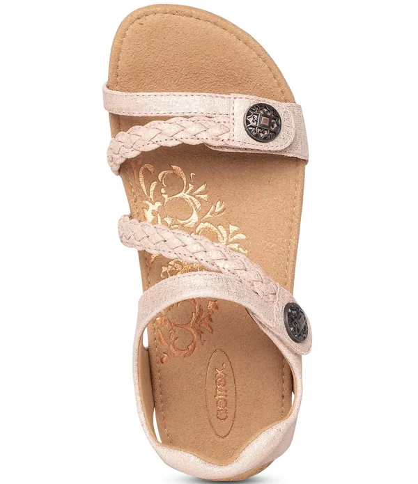 Aetrex Jillian Braided Quarter Strap Gold - 6
