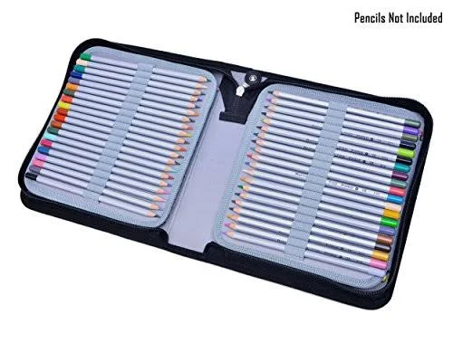 Utro 120 Slots PU Leather Pencil Case Pencil Holder Large Capacity Multi-Layer Zippered Students Pencil Pouch Pencil Wrap Bag Co