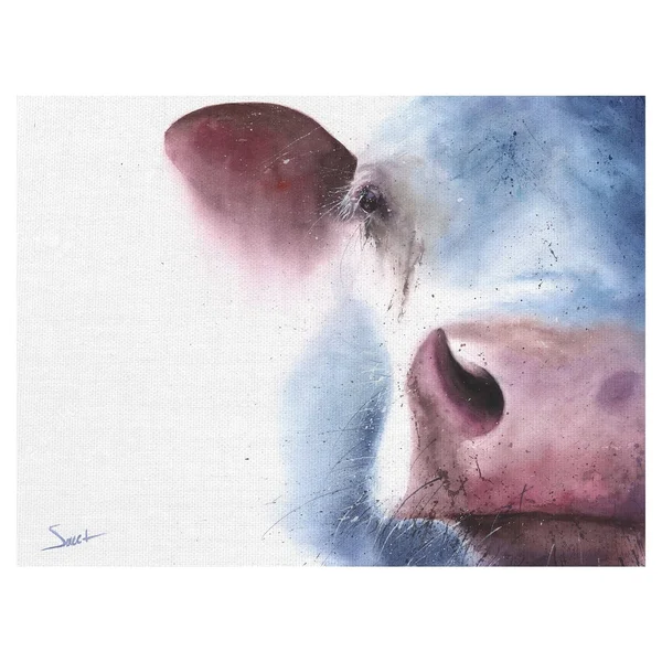 Masterpiece Art Gallery Watercolor Farmhouse Cow by Eric Sweet Canvas Art Print - 24x36