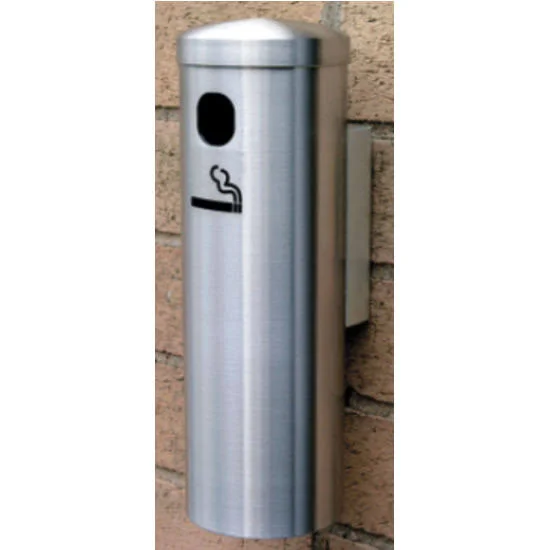 Glaro 4401-BE Wall Mount Smoker's Post in Satin Brass, 3-1/2inch Dia x 12inch H