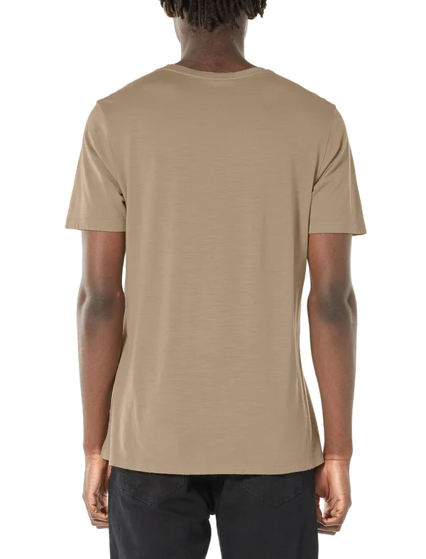Icebreaker Men's Nature Dye Merino Tech Lite Short Sleeve Crewe T-Shirt Anniversary XXV, Size Large, Almond, Merino Wool/Nylo