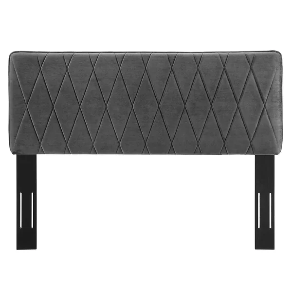 Leila Performance Velvet Twin Headboard Charcoal Modway