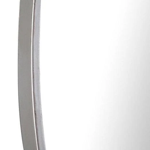 Strick & Bolton Prine 48-Inch Metal Frame Round Mirror - Silver - Silver - 48 inches x 48 inches