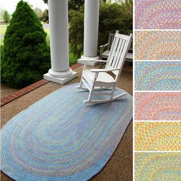 Rhody Rug Playful Indoor/Outdoor Braided Rug (Yellow 2& x 4& Runner)