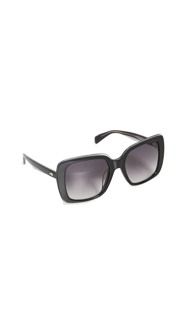 Rag & Bone Square Acetate Sunglasses, Black, Women's